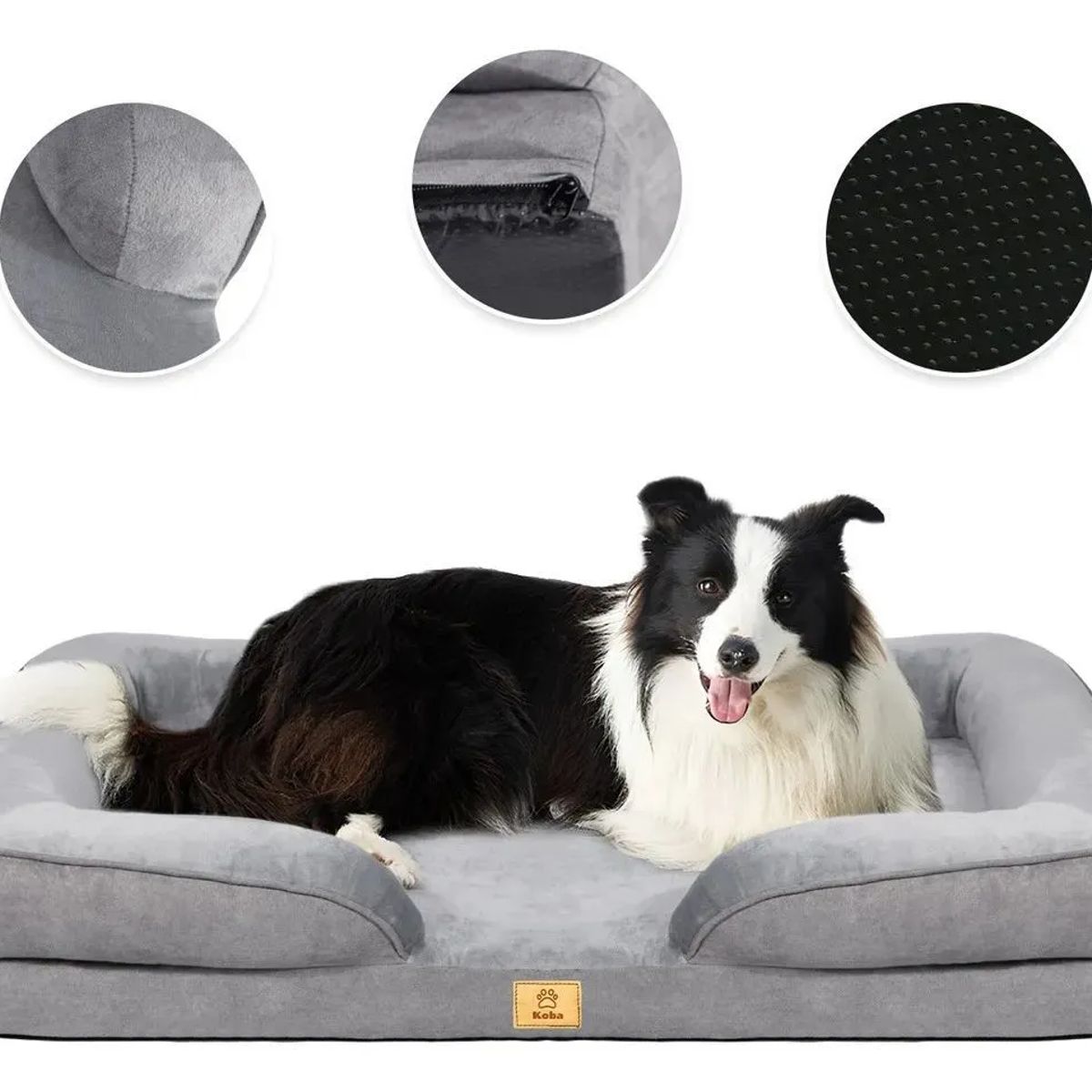 GENERICO - Cama Antiestrés Perro Colchón Ortopédica 90x63cm Gris