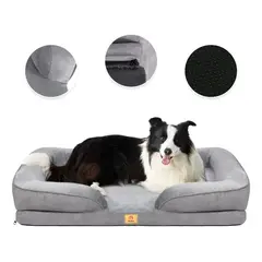 GENERICO - Cama Antiestrés Perro Colchón Ortopédica 90x63cm Gris