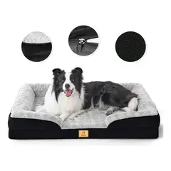 GENERICO - Cama Antiestrés Perro Colchón Ortopédica 90x63cm NEGRO