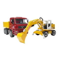 BRUDER - CAMION MAN TGS 26.500 6x4 TOLVA CON EXCAVADORA LIEBHERR 912 1.16