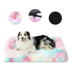 GENERICO - Cama Antiestrés Perro Colchón Ortopédica 90x63cm ROSA
