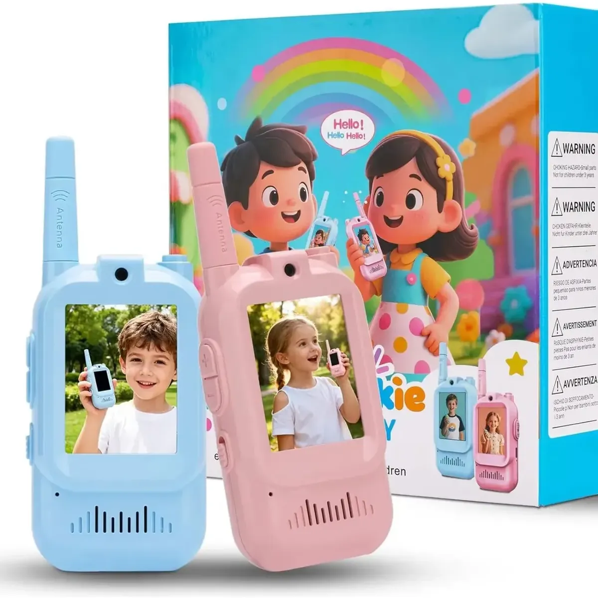 GENERICO - VIDEO WLAKIE TALKIE DE JUGUETE PARA NIÑOS AZUL Y ROSA
