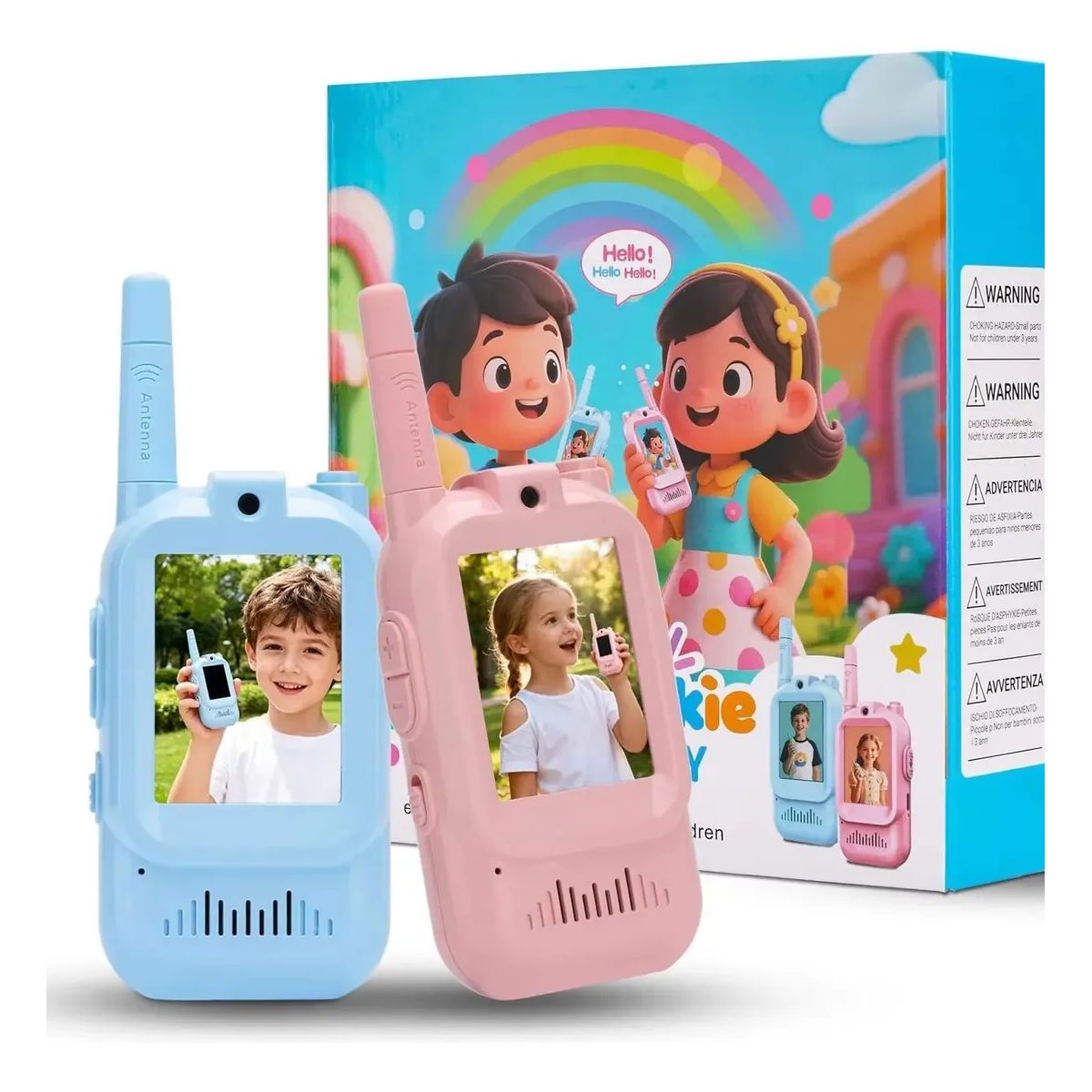 GENERICO - VIDEO WLAKIE TALKIE DE JUGUETE PARA NIÑOS AZUL Y ROSA