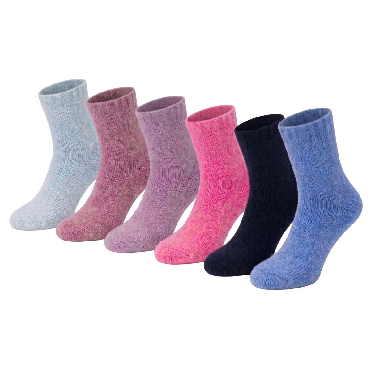 LOOK SHOP - Pack 6 Pares Calcetas De Lana, Térmicas Invierno Premium Mujer 1930