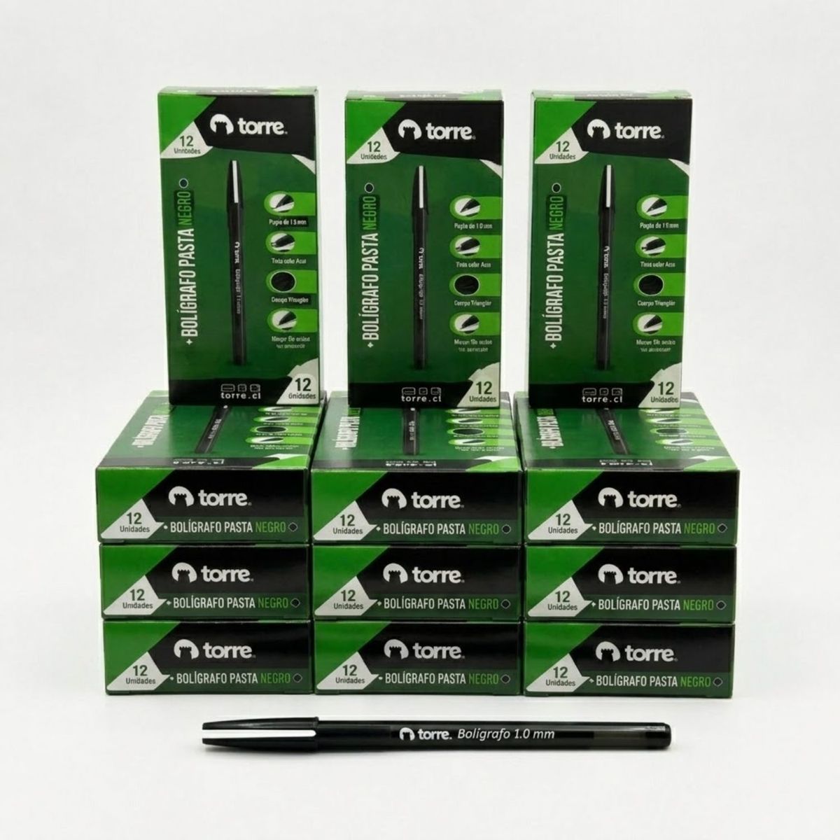 TORRE - LÁPIZ PASTA NEGRO TORRE 1MM 144UN BOLÍGRAFO