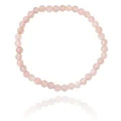 COGGIOLA - Pulsera Cuarzo Rosa 4mm Elasticada