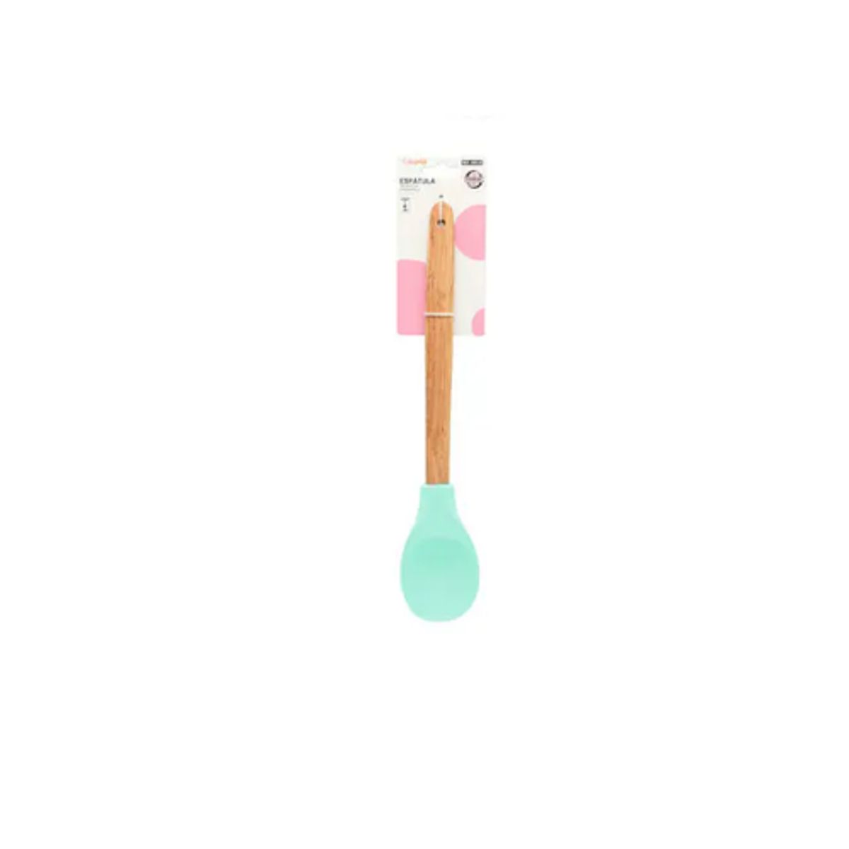 GENERICO - Cuchara De Silicona Con Mango De Madera 34cm
