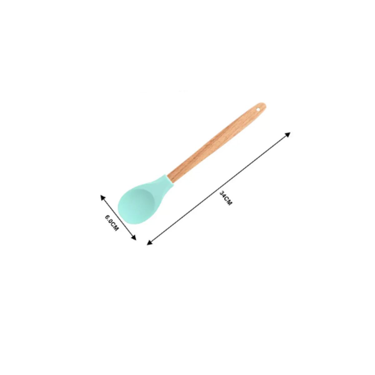 GENERICO - Cuchara De Silicona Con Mango De Madera 34cm