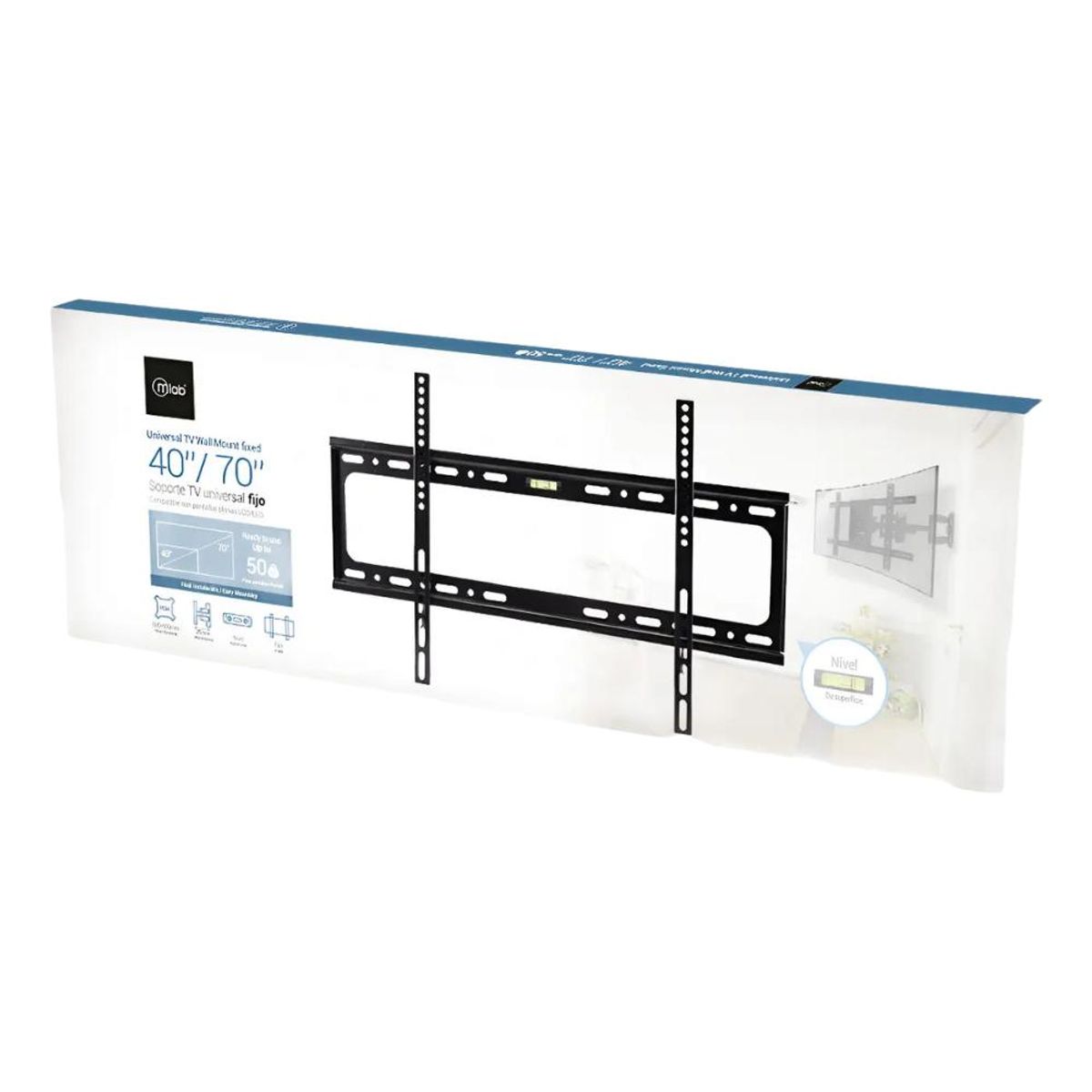 MLAB - Soporte TV Fijo Mlab 40 a 70 Pulgadas Negro de Resistencia Increíble