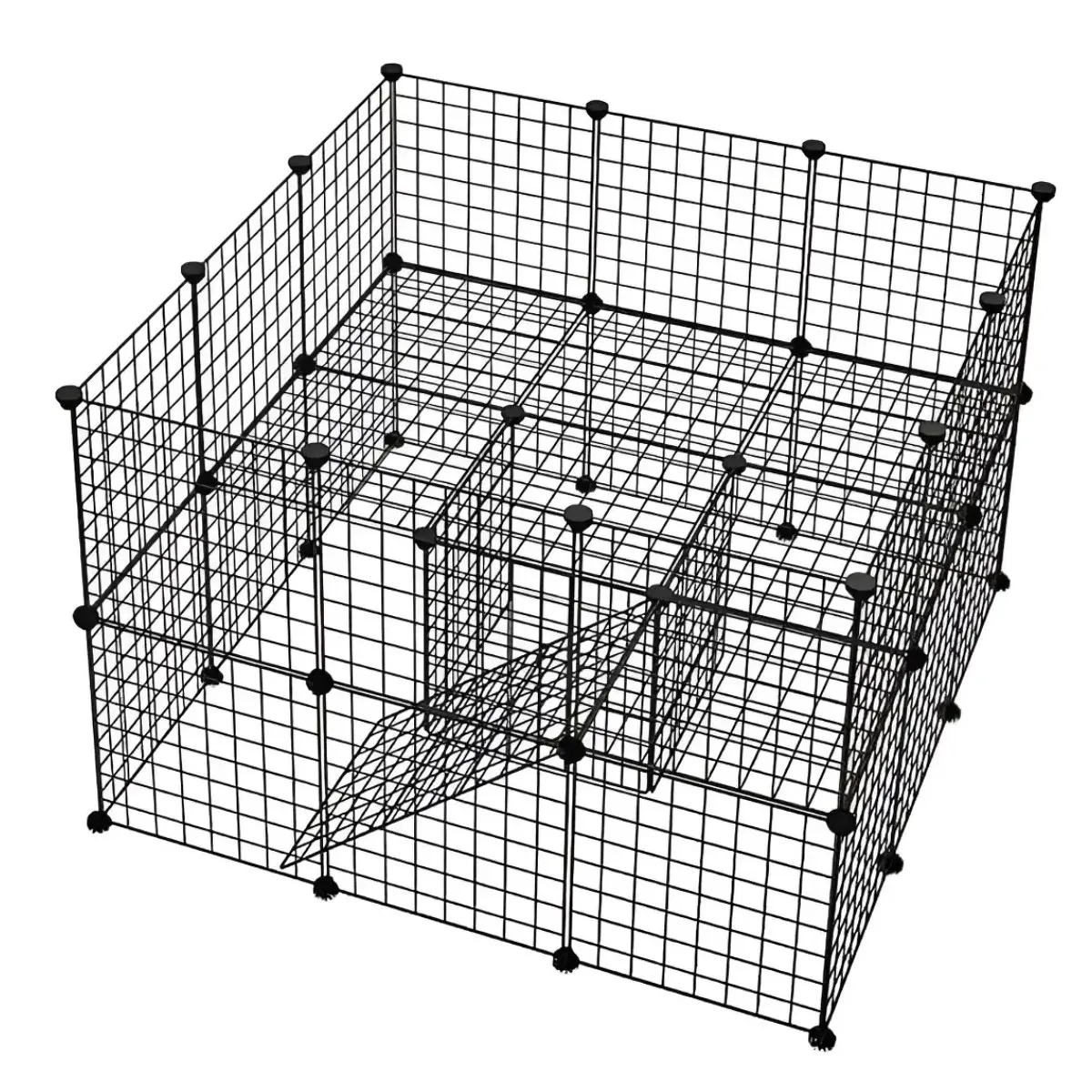 GENERICO - Multifuncional Metal Corral Para Mascotas Desmontable 36pzs Negro BELUG