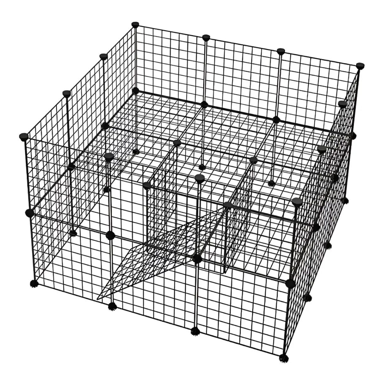 GENERICO - Multifuncional Metal Corral Para Mascotas Desmontable 36pzs Negro BELUG