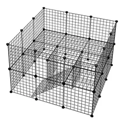 GENERICO - Multifuncional Metal Corral Para Mascotas Desmontable 36pzs Negro BELUG