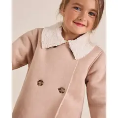 DADATI - Chaqueta de niña en color maquillaje claro con forro de borrego