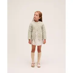 DADATI - Chaqueta de niña acolchada en verde con bolsillos