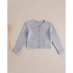 DADATI - Chaqueta de bebé niña de punto color gris