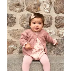 DADATI - Chaleco Jersey de bebé niña de punto color rosa