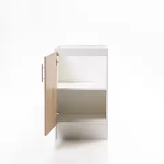 MOBELTEK - Base de Cocina de 1 Puerta 40 cm Blanca/Jerez Izquierda
