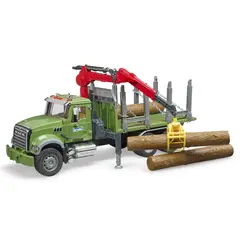 BRUDER - CAMION MACK GRANITE 6x4 FORESTAL CON GRUA Y PINZA 1.16