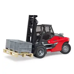 BRUDER - GRUA LINDE HT160 CON PALLET Y 3 CAJAS 1.16