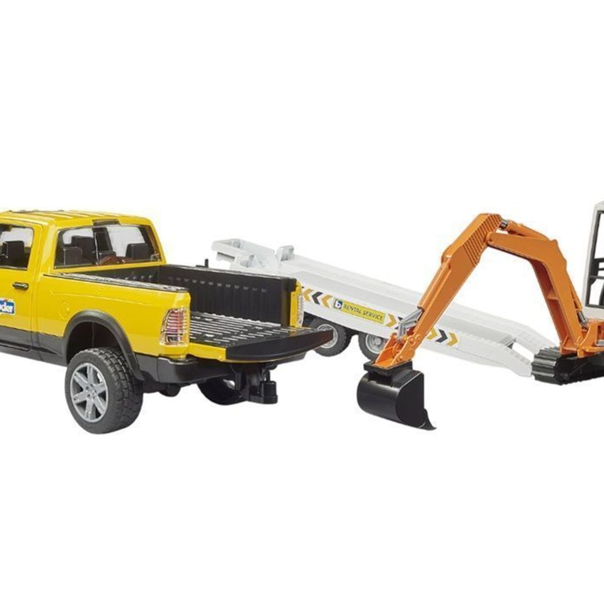 BRUDER - CAMIONETA RAM 2500 CON MINIEXCAVADORA 1.16