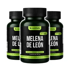 SUPLIDAILY - Melena De Leon 505mg 180 Cap Con Piperina Alta Potencia Pack x3