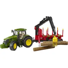 BRUDER - TRACTOR JOHN DEERE 7R CON CARRO FORESTAL 1.16