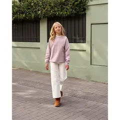 DADATI - Jeans de niña en blanco tipo culotte