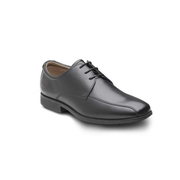 Zapatos Formales Hombre Cuero 24 Flex Punta con Costuras Negro Piamonte