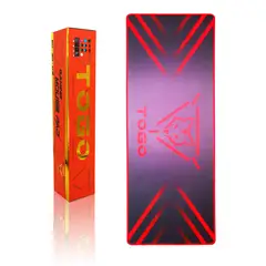 GENERICO - Mousepad Gamer Antideslizante Extendido 80cms x 30cms x 0.2cms - TOGO Modelo 83 Color Negro con Rojo