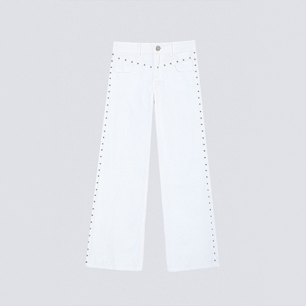 RAINDOOR - Pantalón Tachas Frontales White