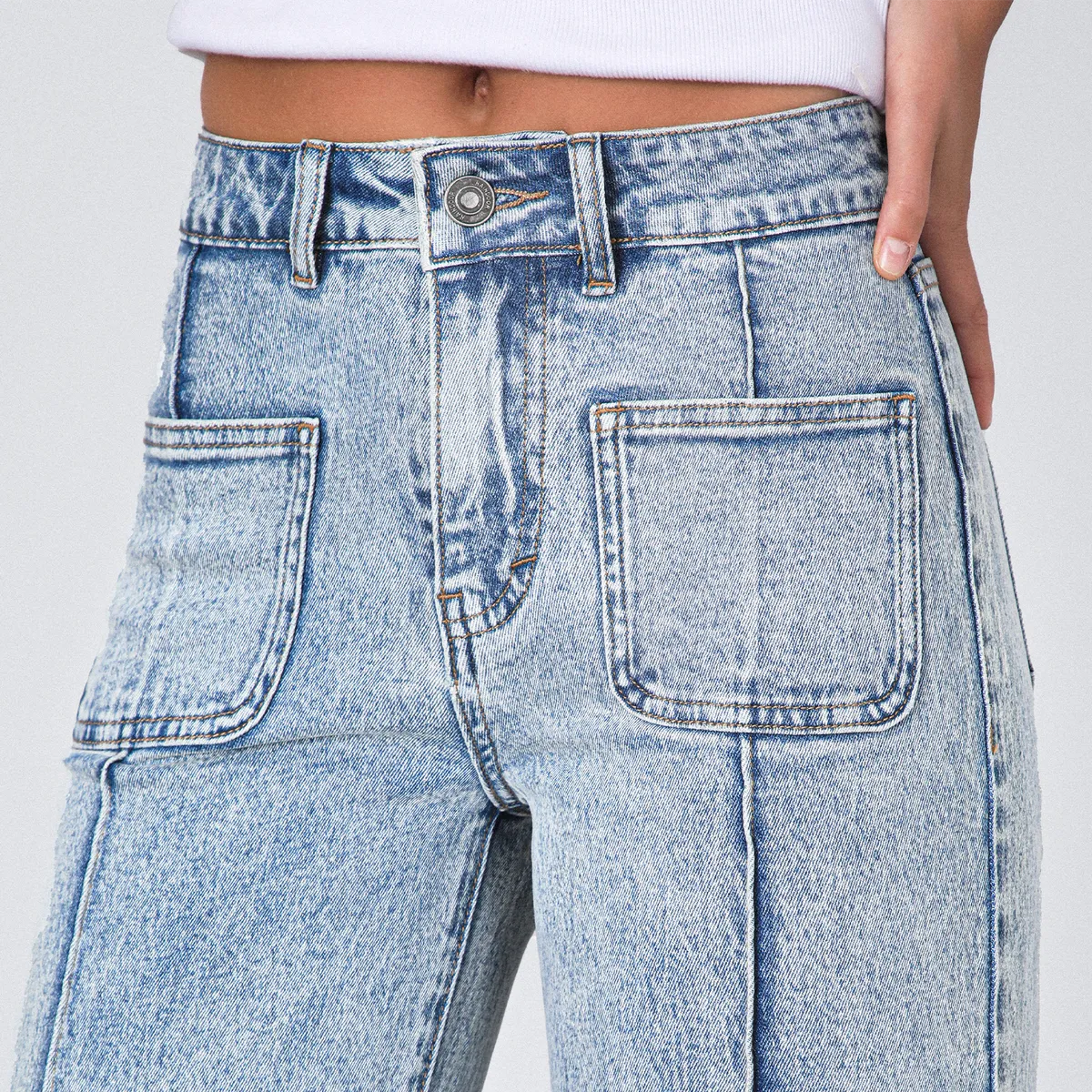 RAINDOOR - Pantalón Wide Leg Pocket Blue Mujer Raindoor