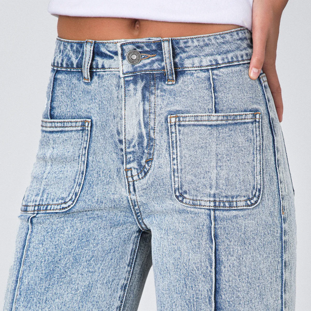 RAINDOOR - Pantalón Wide Leg Pocket Blue Mujer Raindoor