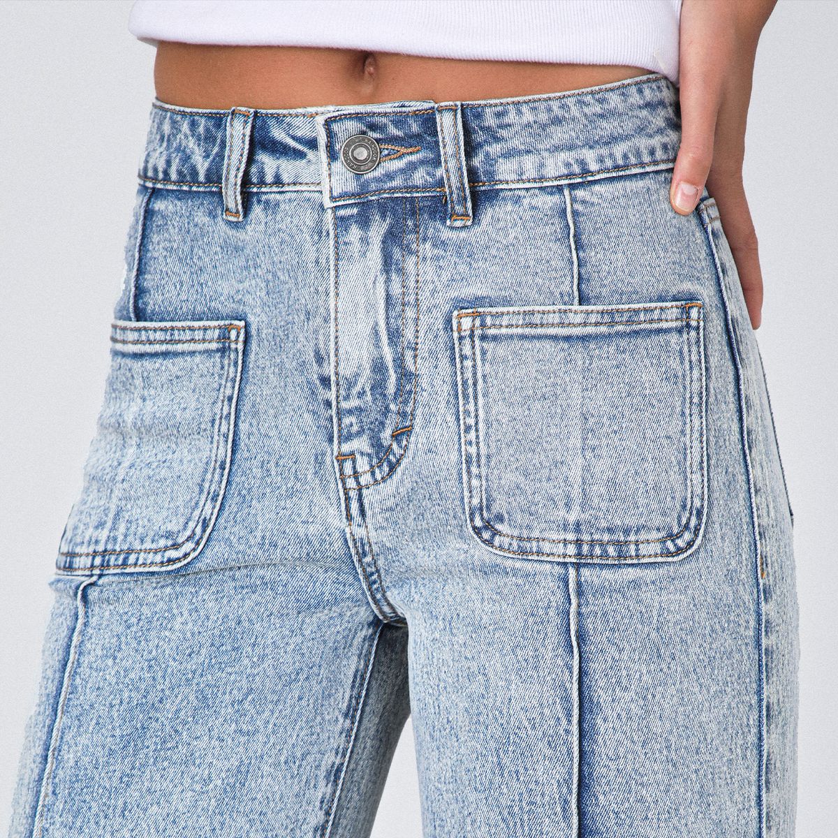 RAINDOOR - Pantalón Wide Leg Pocket Blue Mujer Raindoor