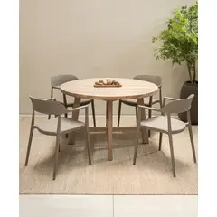 AMOBLE - Mesa de Comedor Atilio Redonda Ch Café