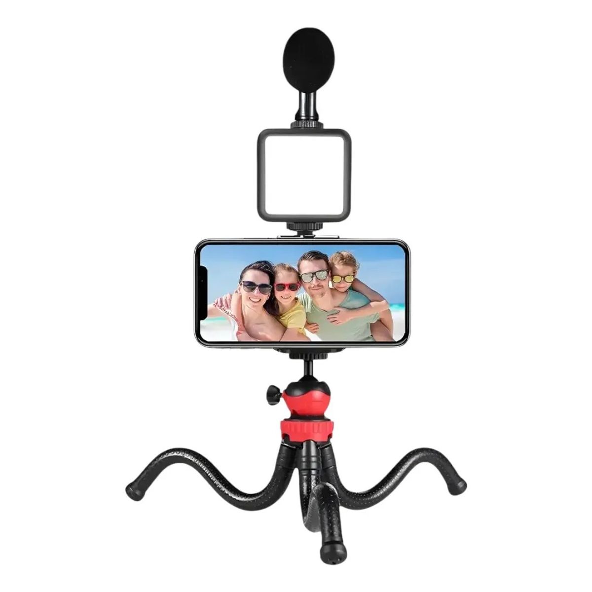 GENERICO - Estabilizador Forma De Pulpo + Micrófono Video Celular