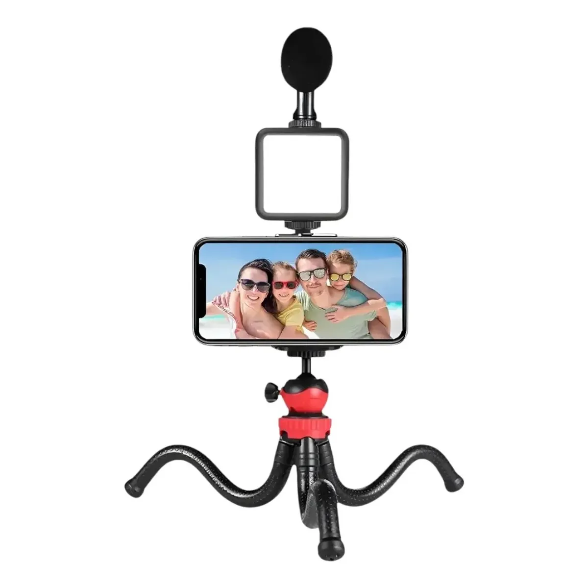 GENERICO - Estabilizador Forma De Pulpo + Micrófono Video Celular