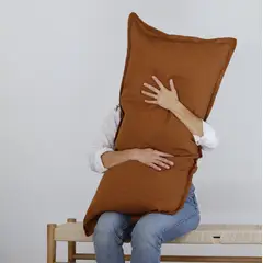 NATURALINO - Funda Cojín Mayo 45x90 Cobre Lino grueso