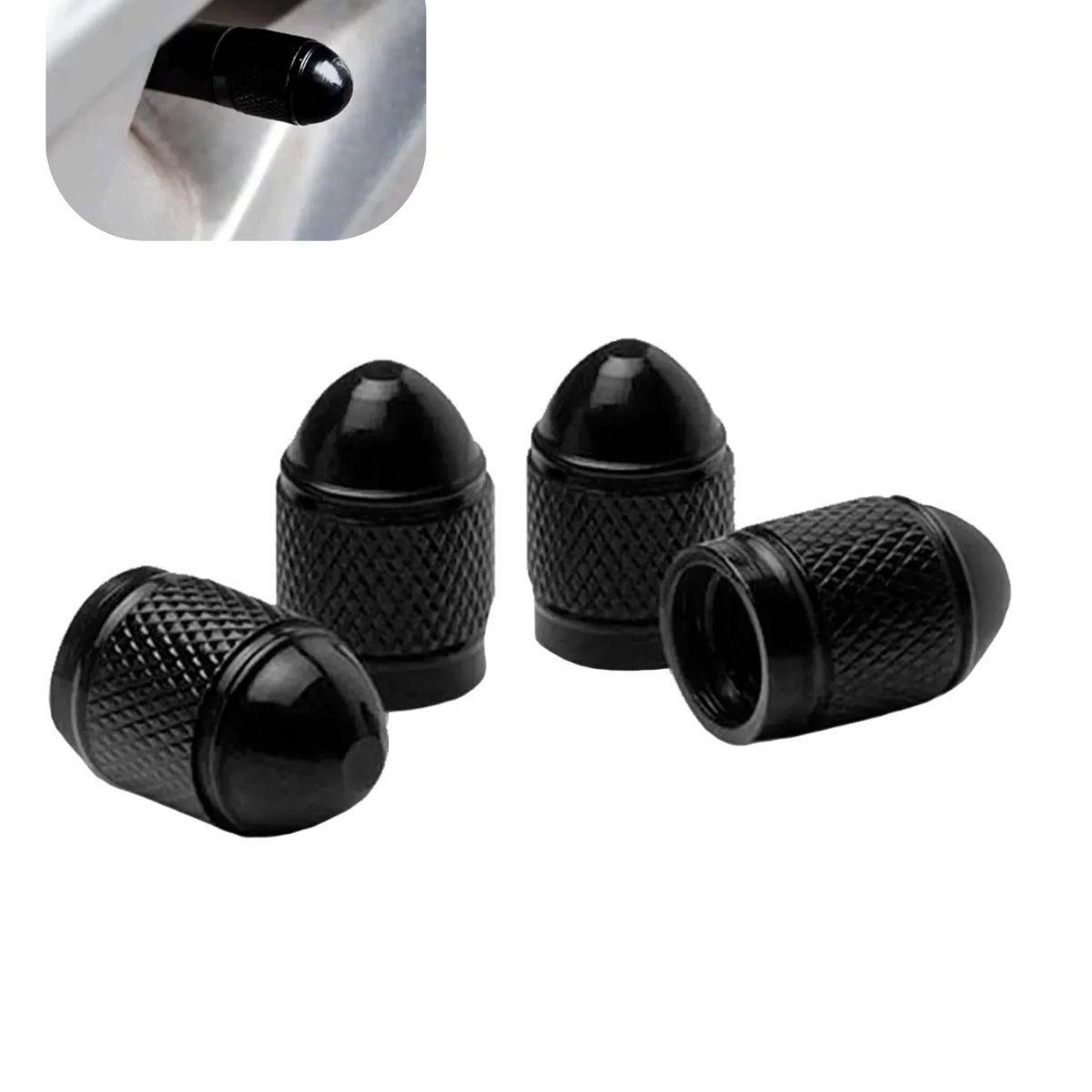 GENERICO - X4 Tapas De Aluminio Válvula De Neumático Para Autos