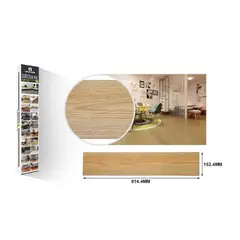 GENERICO - LAMINA DE SUELO PVC ADHESIVO 914,4 X 152,4MM 1UNID MARRON CLARO