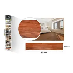 GENERICO - LAMINA DE SUELO PVC ADHESIVO 914,4 X 152,4MM 1UNID TERRACOTA
