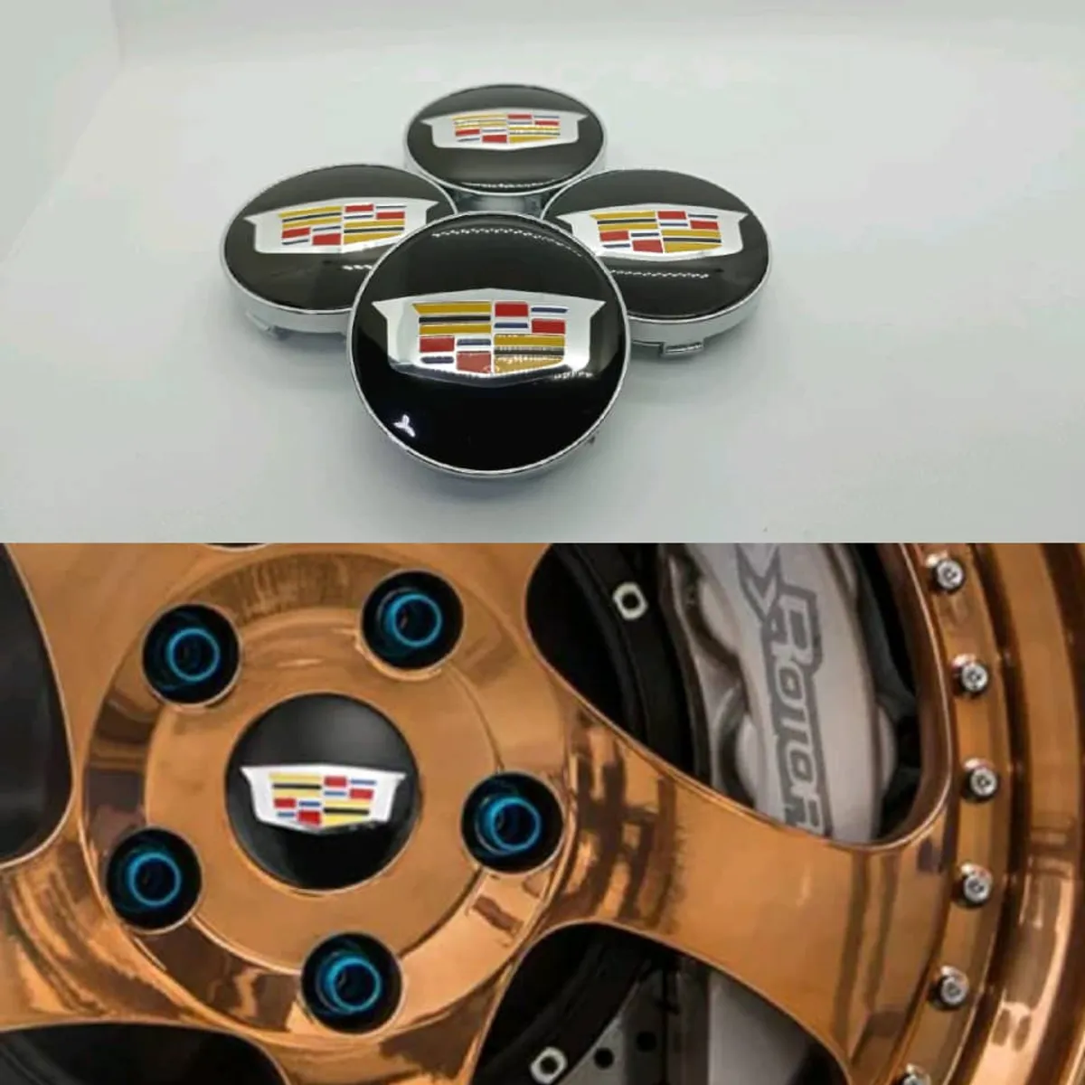 GENERICO - Set X4 Tapas centro de Llantas de autos 56mm universal cadillac negro