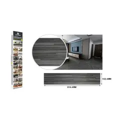 GENERICO - LAMINA DE SUELO PVC ADHESIVO 914,4 X 152,4MM 1UNID NEGRO