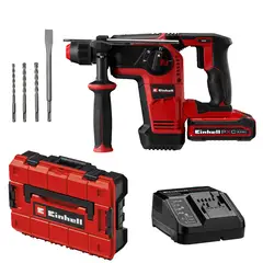 EINHELL - KIT ROTOMARTILLO INALÁMBRICO 18V 1200 RPM BRUSHLESS + MALETIN E- CASE S + BATERIA + CARGADOR