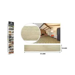 GENERICO - LAMINA DE SUELO PVC ADHESIVO 914,4 X 152,4MM 1UNID BEIGE