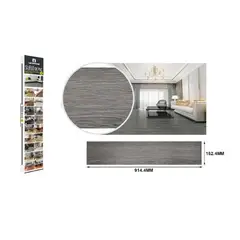 GENERICO - LAMINA DE SUELO PVC ADHESIVO 914,4 X 152,4MM 1UNID GRIS OSCURO