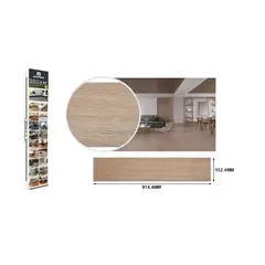 GENERICO - LAMINA DE SUELO PVC ADHESIVO 914,4 X 152,4MM 1UNID BEIGE OSCURO