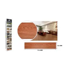 GENERICO - LAMINA DE SUELO PVC ADHESIVO 914,4 X 152,4MM 1UNID CAFE ROJIZO