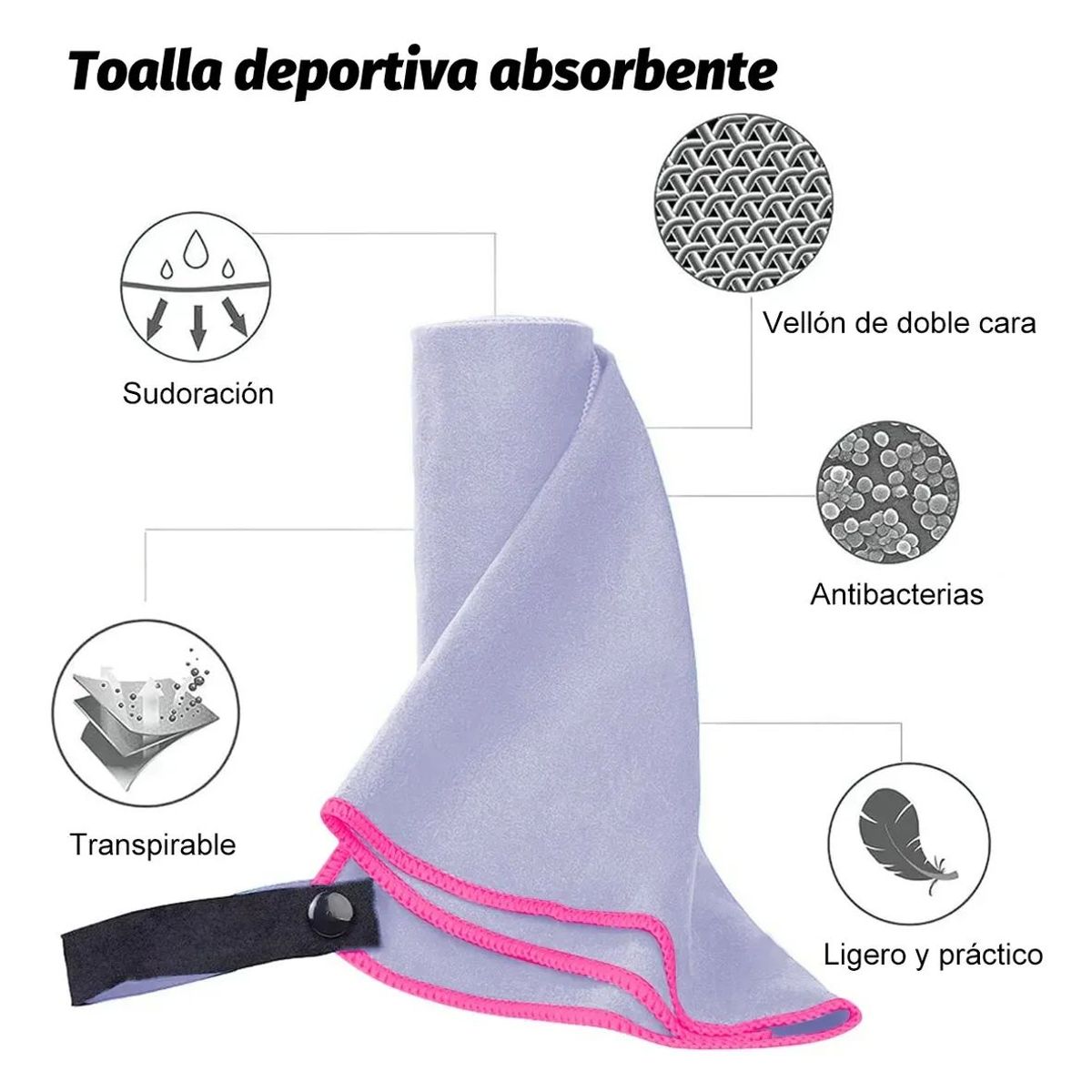 GENERICO - Toalla de Viaje De Microfibra De Secado Rápido, 3 Pcs
