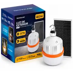 TECNOLAB - Lámpara Solar Emergencia LED 80W Recargable USB-C - SC