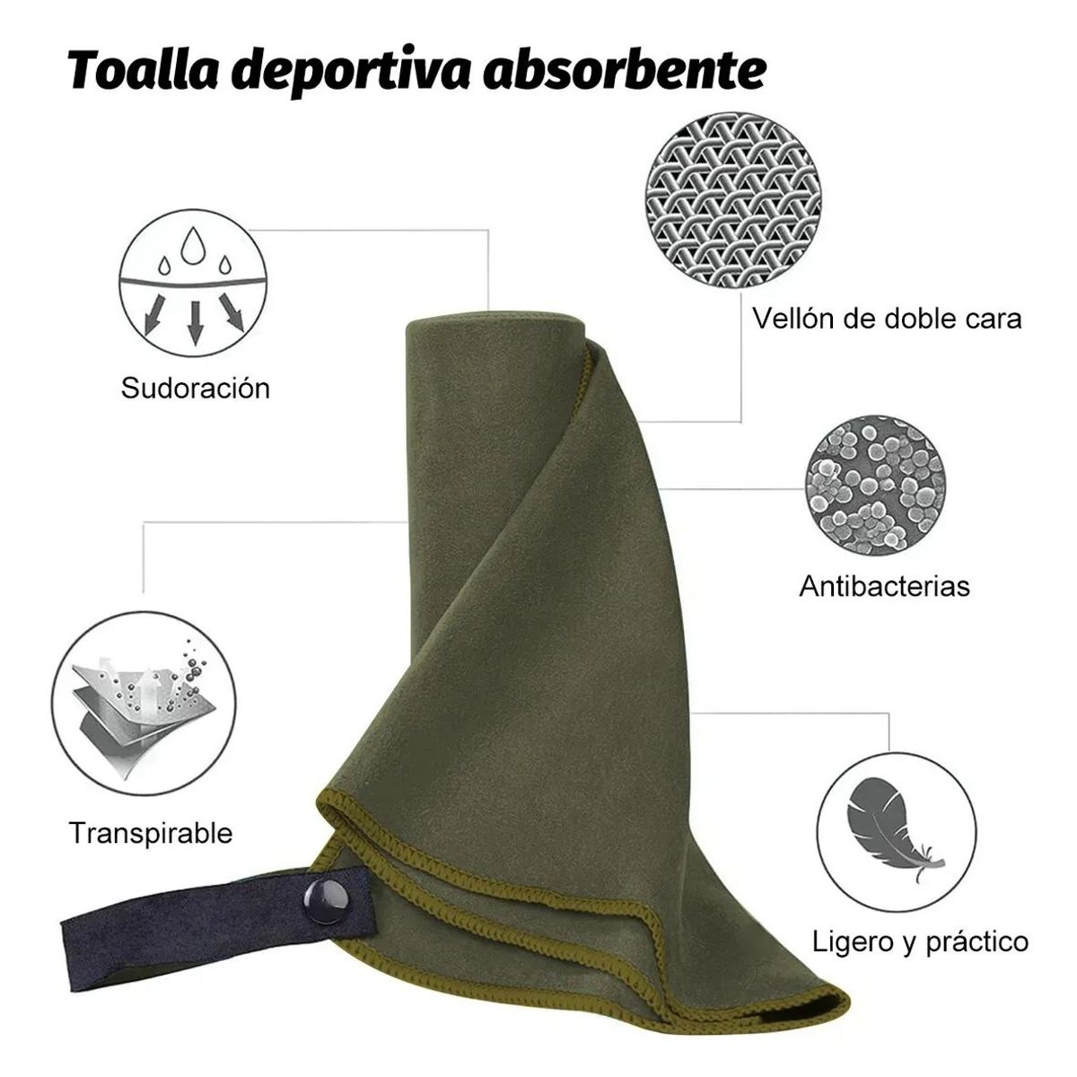 GENERICO - Toalla de Viaje De Microfibra De Secado Rápido, 3 Pcs